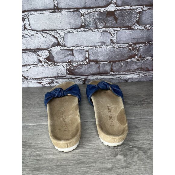 Jack Rogers Blue Denim Slide Knotted Bow Casual Sandals Women’s Sz 8.5M US/39EU - Picture 5 of 16